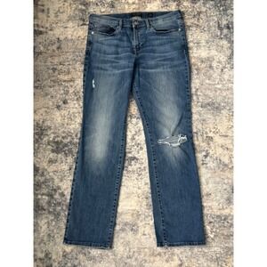 Lucky Brand Women Sweet Straight Jeans Medium Wash Distressed Size 12/31 (34x31)